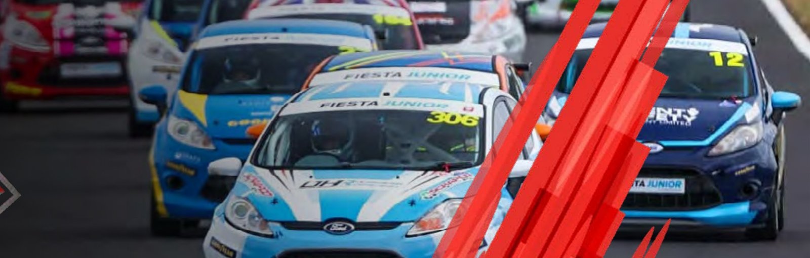 Fiesta Junior cars racing at Silverstone
